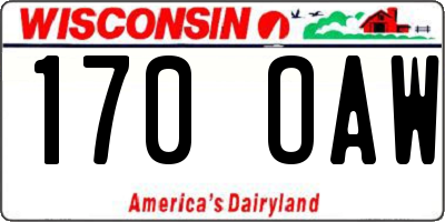 WI license plate 170OAW