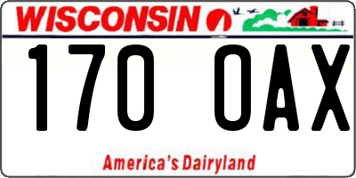 WI license plate 170OAX
