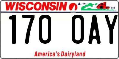 WI license plate 170OAY