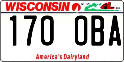 WI license plate 170OBA