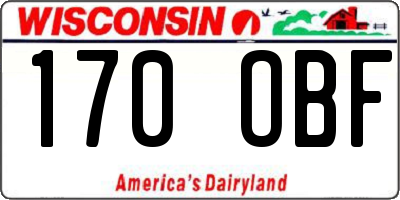 WI license plate 170OBF