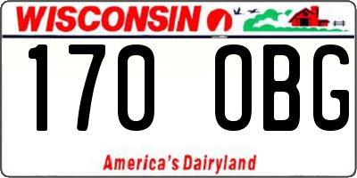 WI license plate 170OBG