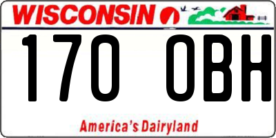 WI license plate 170OBH