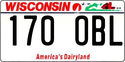 WI license plate 170OBL