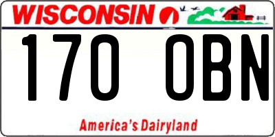 WI license plate 170OBN