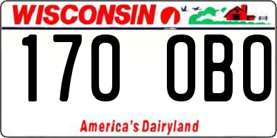WI license plate 170OBO