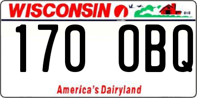 WI license plate 170OBQ