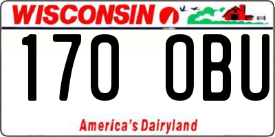 WI license plate 170OBU