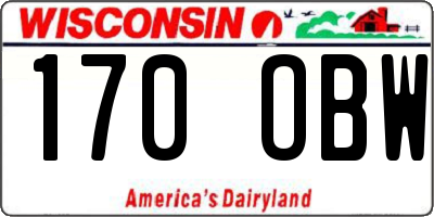 WI license plate 170OBW