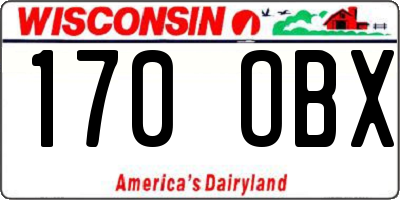 WI license plate 170OBX