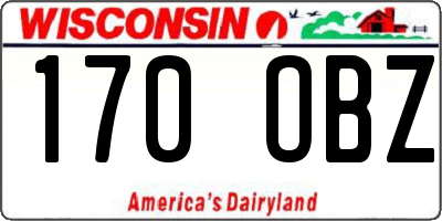 WI license plate 170OBZ