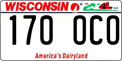 WI license plate 170OCO