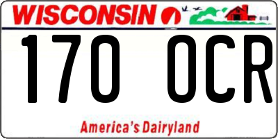 WI license plate 170OCR