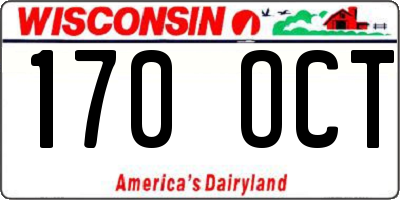 WI license plate 170OCT