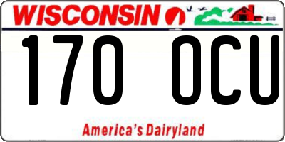 WI license plate 170OCU