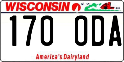WI license plate 170ODA