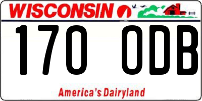 WI license plate 170ODB