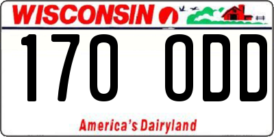 WI license plate 170ODD