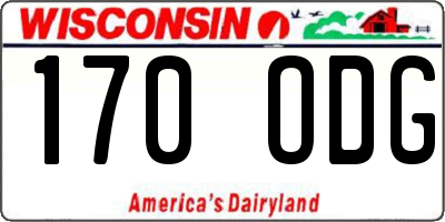 WI license plate 170ODG