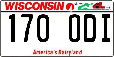WI license plate 170ODI