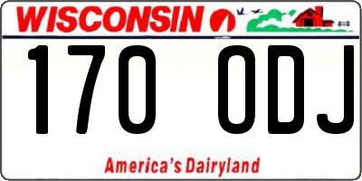 WI license plate 170ODJ