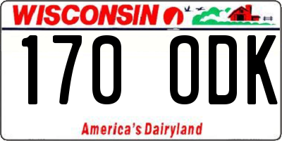 WI license plate 170ODK