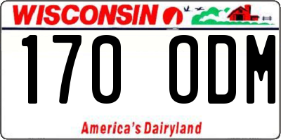 WI license plate 170ODM