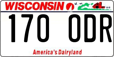 WI license plate 170ODR