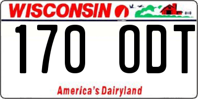 WI license plate 170ODT