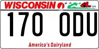 WI license plate 170ODU