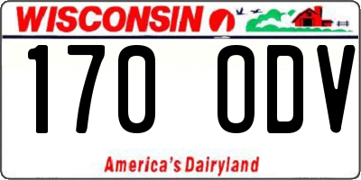 WI license plate 170ODV