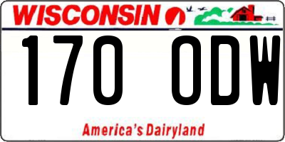 WI license plate 170ODW