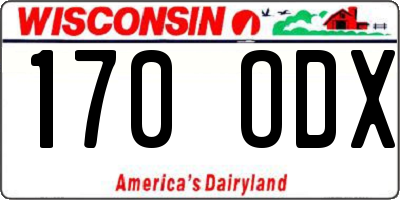 WI license plate 170ODX