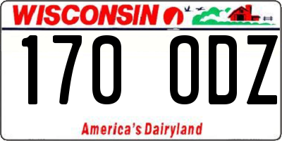 WI license plate 170ODZ