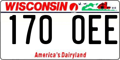 WI license plate 170OEE