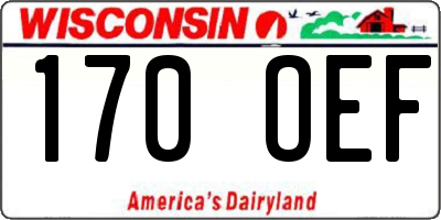 WI license plate 170OEF