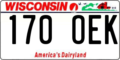 WI license plate 170OEK