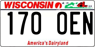WI license plate 170OEN