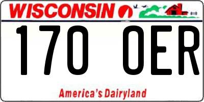 WI license plate 170OER