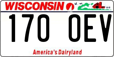 WI license plate 170OEV