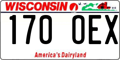 WI license plate 170OEX