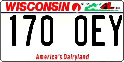 WI license plate 170OEY