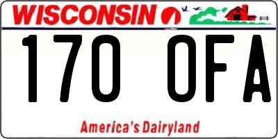 WI license plate 170OFA
