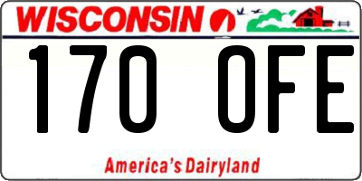 WI license plate 170OFE