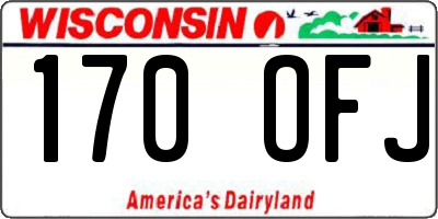 WI license plate 170OFJ