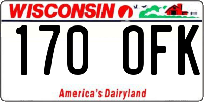 WI license plate 170OFK