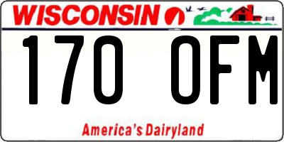 WI license plate 170OFM