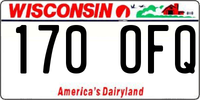 WI license plate 170OFQ
