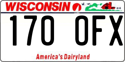 WI license plate 170OFX