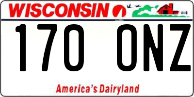 WI license plate 170ONZ